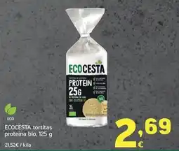 HiperDino Ecocesta - tortitas proteina bio oferta