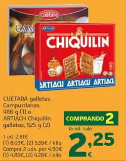 HiperDino Artiach chiquilin galletas oferta