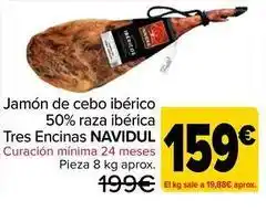 Carrefour Navidul - jamon de cebo iberico 50% raza iberica oferta