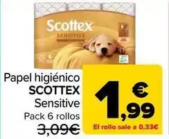 Carrefour Market Scottex - papel higienico sensitive oferta