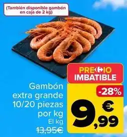 Carrefour Market Gambon extra grande 10/20 piezas por kg oferta