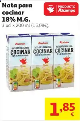 Alcampo Auchan nata para cocinar oferta
