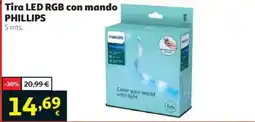 Alcampo Philips tira led rgb con mando oferta
