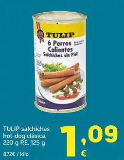 HiperDino Tulip salchichas hot-dog clásica oferta