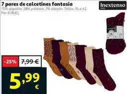 Alcampo Inextenso 7 pares de calcetines fantasía oferta