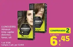 HiperDino Llongueras advance tinte capilar distintos tonos oferta