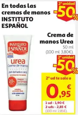 Alcampo Instituto Español crema de manos urea oferta