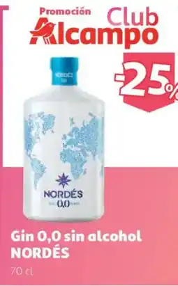 Alcampo Nordés Gin 0,0 sin alcohol oferta