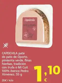 HiperDino Capdevila paté de pato de Oporto oferta