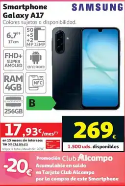 Alcampo Samsung smartphone galaxy a17 oferta