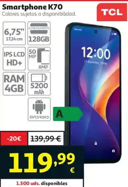 Alcampo TCL Smartphone K70 oferta