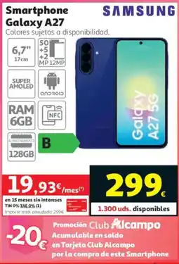 Alcampo Samsung smartphone galaxy a27 oferta