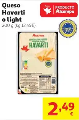 Alcampo Auchan lonchas de queso havarti oferta