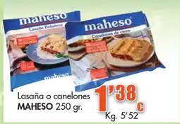Congelados Copos maheso lasaña o canelones oferta