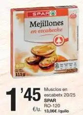 SPAR Fragadis Spar - musclos en escabetx 20/25 ro-120 oferta