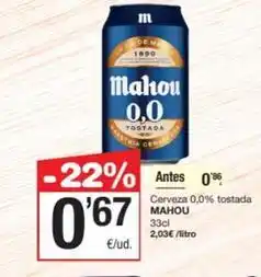 SPAR Fragadis Mahou - cerveza 0.0% tostada oferta