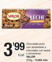 SPAR Fragadis Valor - chocolate puro con almendras o chocolate con leche y almendras oferta