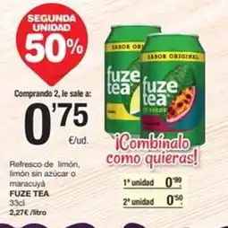 SPAR Fragadis Fuze tea - refresco de limón, limón sin azúcar o marca váya oferta