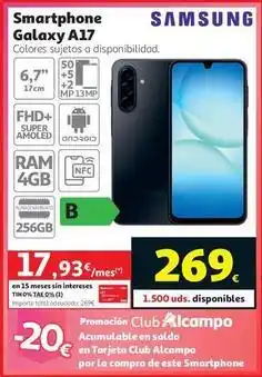 Alcampo Samsung - galaxy a17 oferta