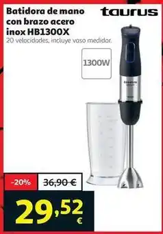 Alcampo Taurus - batidora de mano con brazo acero inox hb1300x oferta