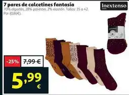 Alcampo Inextenso - 7 pares de calcetines fantasia oferta