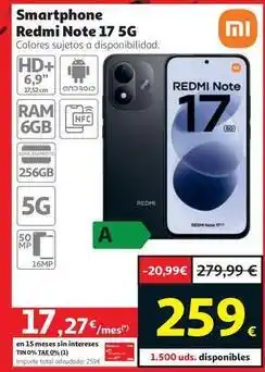 Alcampo Redmi - smartphone note 17 5g oferta