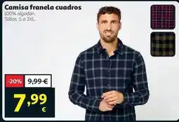 Alcampo Camisa franela cuadros oferta