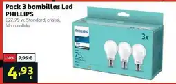Alcampo Philips - pack 3 bombillas led oferta