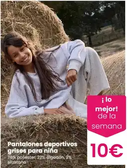 Pepco Pantalones deportivos grises para niña oferta
