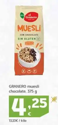 HiperDino El granero - muesli chocolate oferta