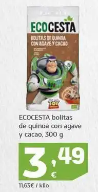 HiperDino Ecocesta - bolitas de quinoa con agave y cacao oferta