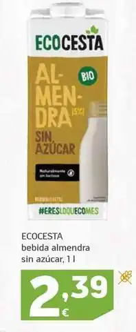 HiperDino Ecocesta - bebida almendra sin azucar oferta