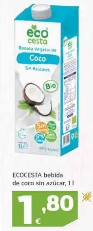 HiperDino Ecocesta - bebida de coco sin azucar oferta
