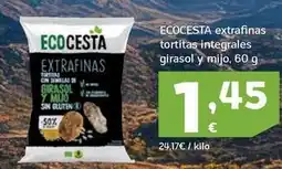 HiperDino Ecocesta - extrafinas tortitas integrales girasol y mijo oferta