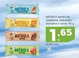 HiperDino Natruly - barrita de zanahoria, anacardos, manzana o cacao oferta