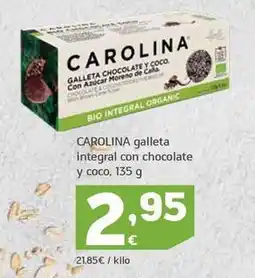 HiperDino Carolina herrera - galleta integral con chocolate y coco oferta