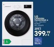 Lg - lavadora f4a1009nwk a