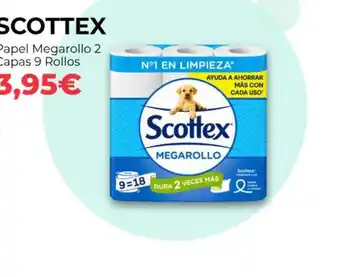 Scottex - papel megarollo 2 capas 9 rollos