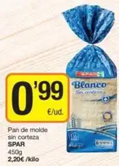 Economy Cash Spar - pan de molde sin corteza oferta