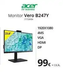 Ecomputer Acer - monitor vero b247y oferta