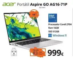 Ecomputer Acer - portátil aspire go ag16-71p oferta