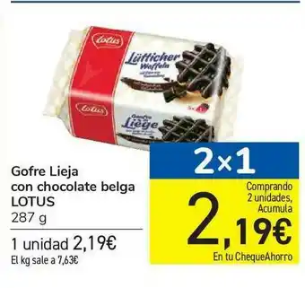 Carrefour Gofre Lieja Con Chocolate Belga Lotus oferta