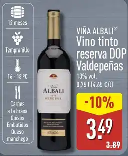 ALDI Viña Albali vino tinto reserva DOP oferta