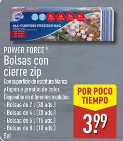 ALDI Power Force bolsas con cierre zip oferta