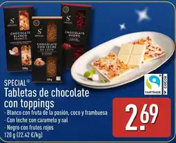 ALDI Special tabletas de chocolate con toppings oferta