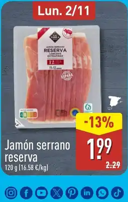 ALDI Jamón serrano reserva oferta