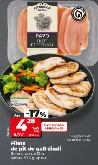 Selección de Día filets de pit de gall dindi