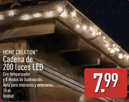 ALDI Home Creation cadena de 200 luces led oferta
