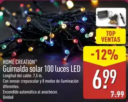 ALDI Home Creation guirnalda solar 100 luces led oferta