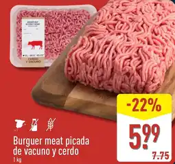 ALDI Burguer meat picada de vacuno y cerdo oferta